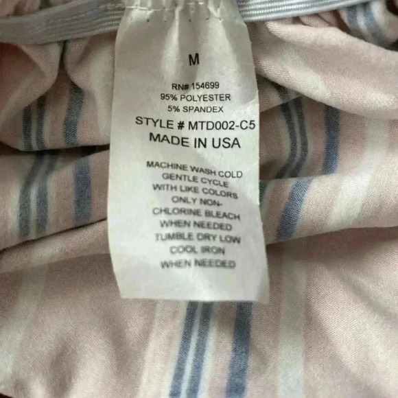 🆕 Mother Bee Maternity Mauve Stripe Ruche Dress M🆕 - Picture 8 of 8